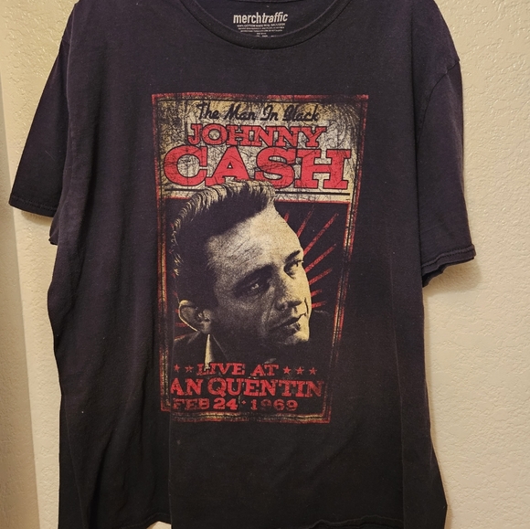 Johnny Cash The Man In Black and Live At San Quentin Graphic Tees Size 2XL Lot - Picture 5 of 11